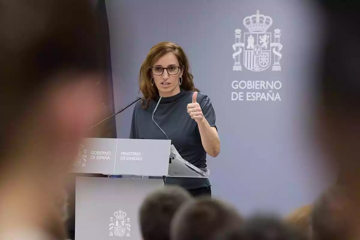 Mónica García en una intervención desde el Ministerio de Sanidad