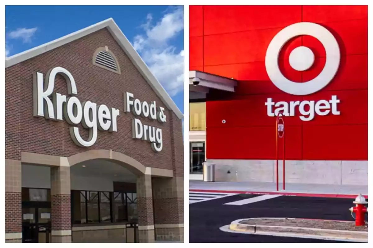 Fachadas de las tiendas Kroger y Target. Fachadas de las tiendas Kroger y Target.