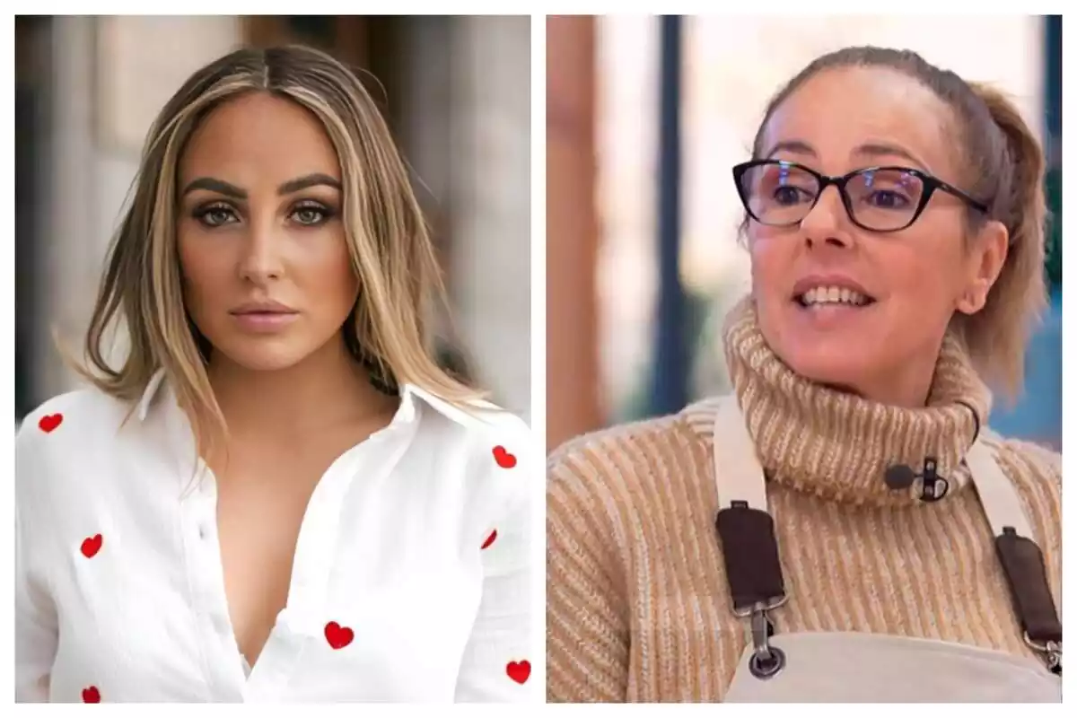 Montaje de fotos de plano corto de Rocío Flores con rostro serio y su madre, Rocío Carrasco, con rostro neutro Montaje de fotos de plano corto de Rocío Flores con rostro serio y su madre, Rocío Carrasco, con rostro neutro