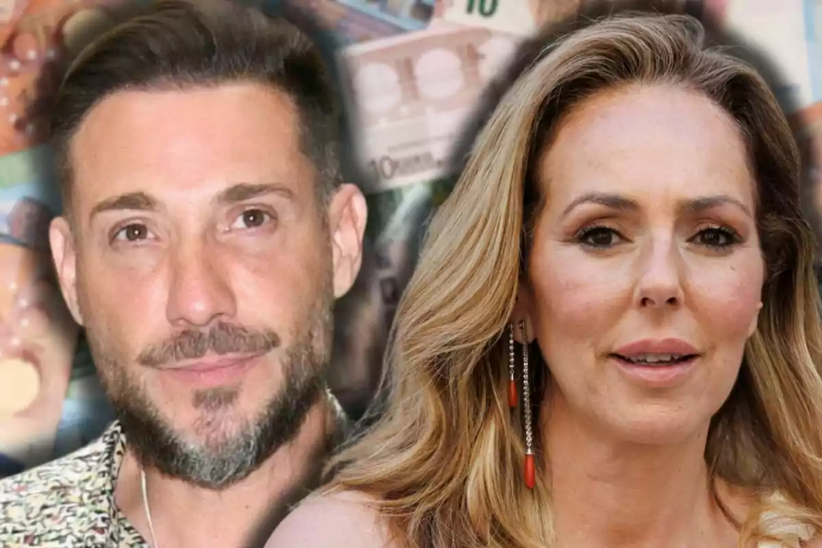 Antonio David Flores y Rocío Carrasco aparecen en primer plano con billetes desenfocados al fondo