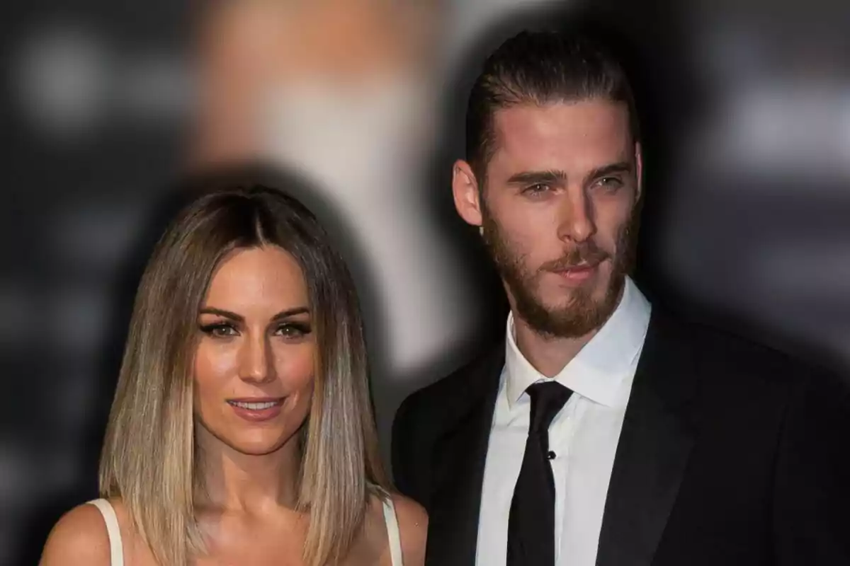 Edurne y David de Gea posan juntos vestidos de manera elegante