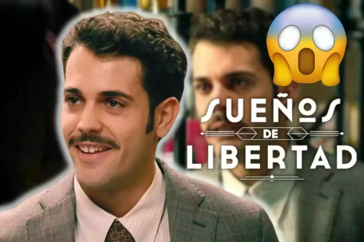 Gabriel de Mulder sonriente con bigote y traje aparece junto al texto "Sueños de Libertad" y un emoji sorprendido.