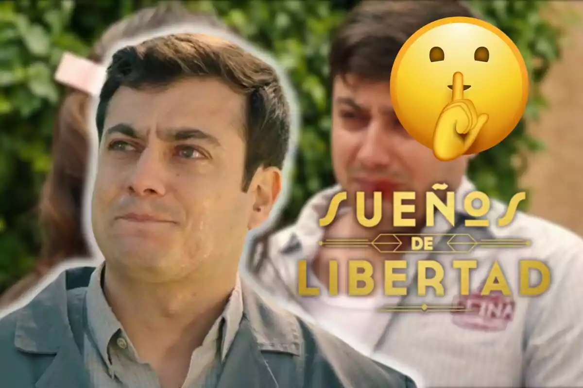 José Milán con expresión seria y lágrimas en el rostro, acompañado del texto "Sueños de Libertad" y un emoji de silencio.