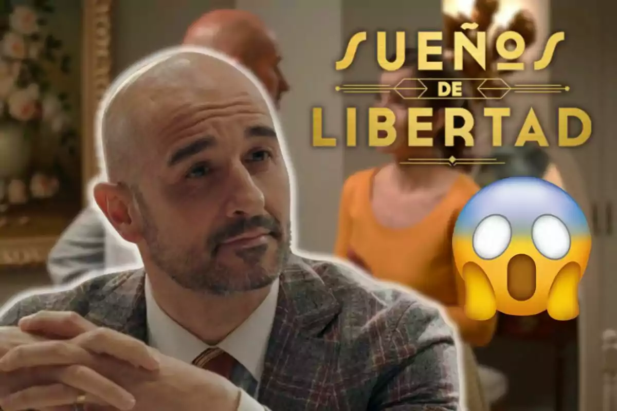 Alain Hernández with a beard and a checkered suit appears in the foreground with a thoughtful expression while in the background you can see the title "Dreams of Freedom" and a surprised emoji.