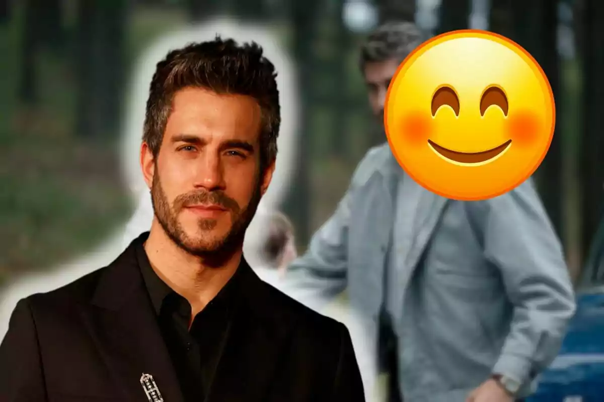 Daniel Tatay con barba y cabello oscuro está en primer plano, mientras que en el fondo hay otra persona con un emoji de cara sonriente cubriendo su rostro.