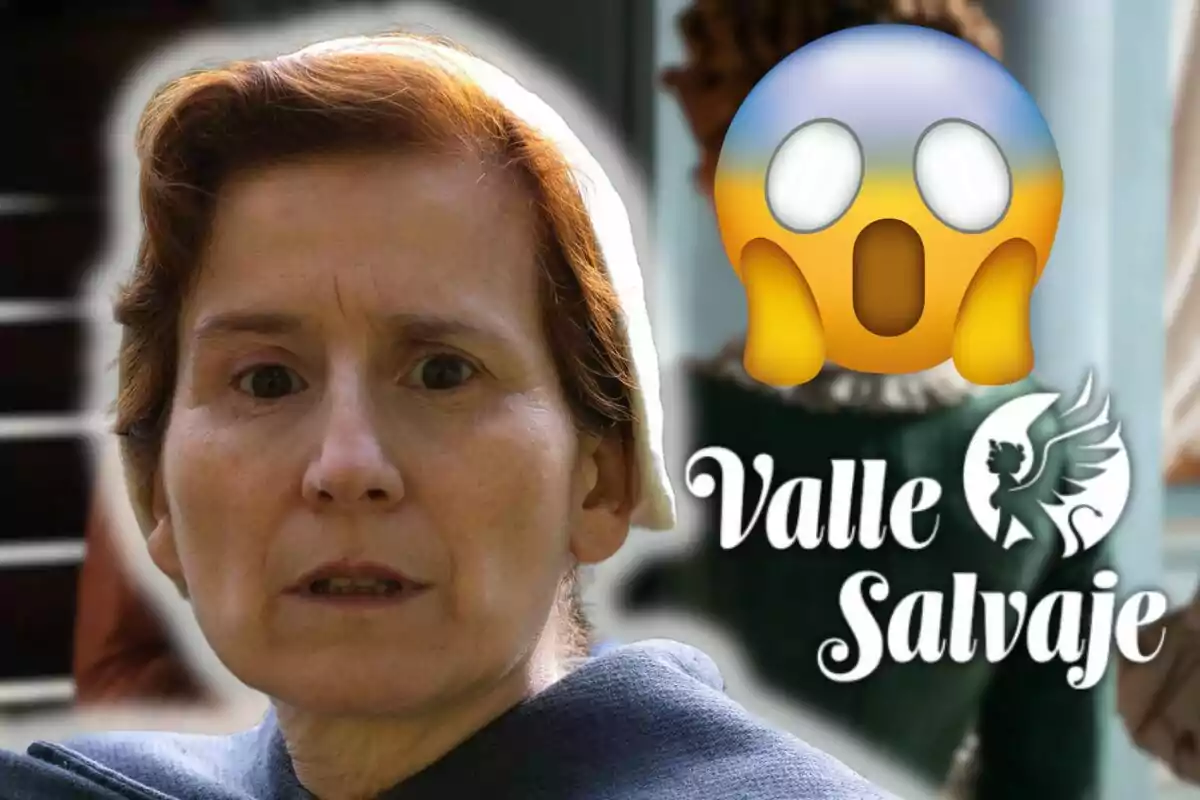 Mari Paz Sayago con expresión de sorpresa junto a un emoji de asombro y el texto "Valle Salvaje".