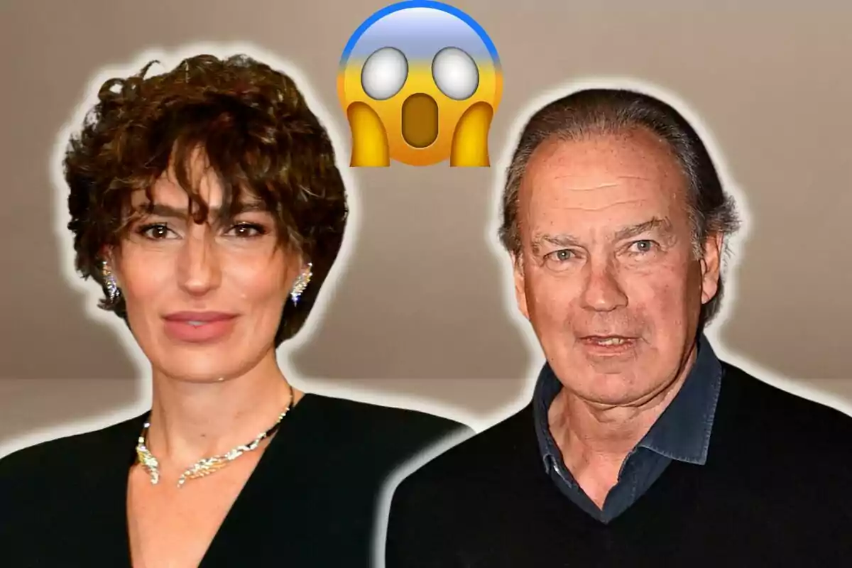 Eugenia Osborne y Bertín Osborne posando juntas con un emoji sorprendido encima.