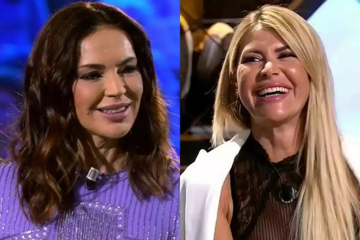 Montaje de fotos de Olga Moreno y Ana Luque en el plató de 'Supervivientes' en Telecinco Montaje de fotos de Olga Moreno y Ana Luque en el plató de 'Supervivientes' en Telecinco