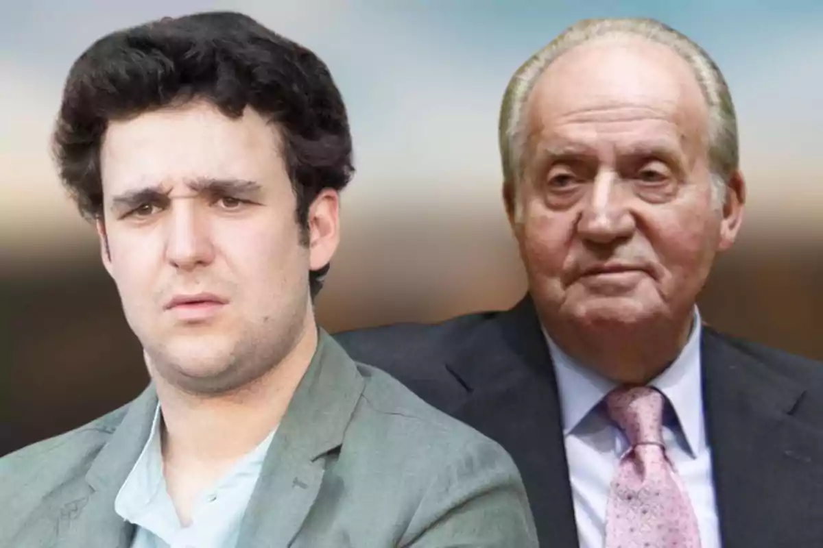 Froilán y Juan Carlos I de diferentes generaciones posan juntos con expresiones serias.