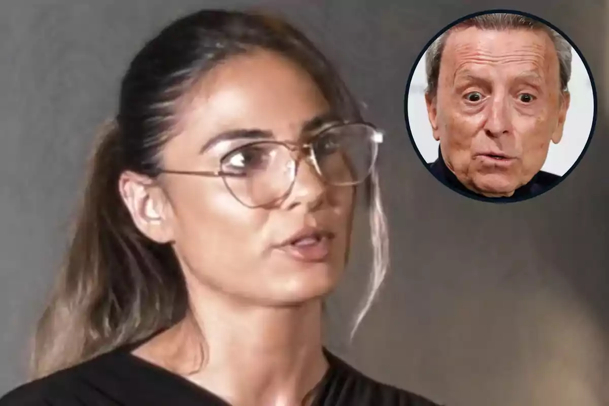 Montaje con Gema Aldón, con gafas, y José Ortega Cano, con cara sorprendida y dentro de un círculo negro