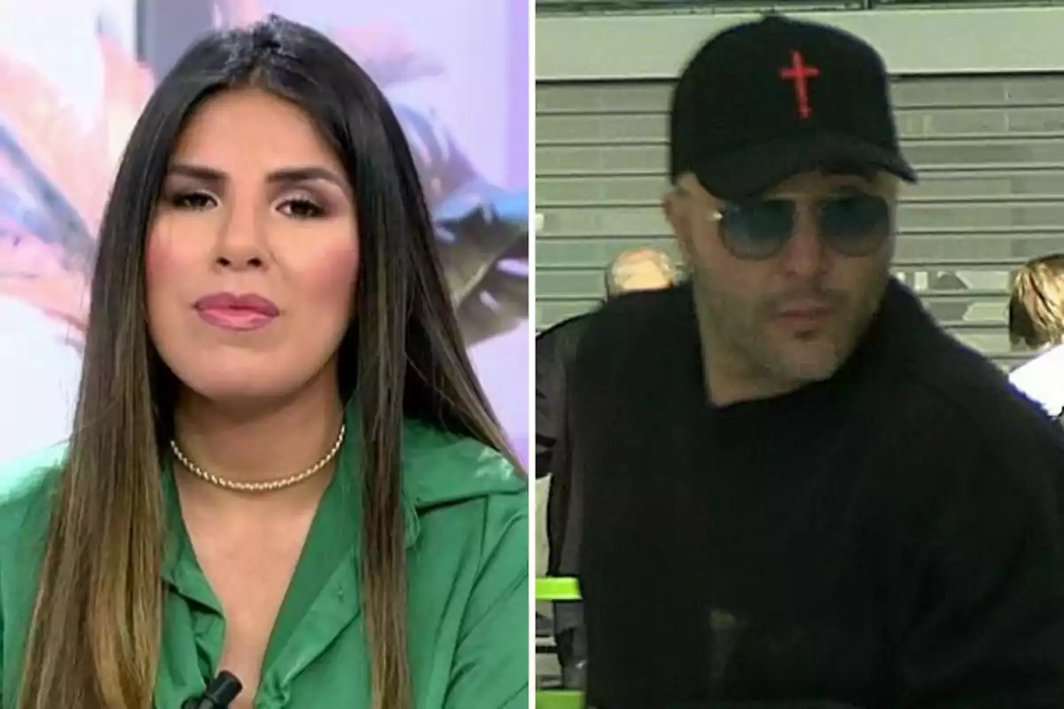 Isa Pantoja y Kiko Rivera en una imagen dividida, a la izquierda una mujer con cabello largo y camisa verde, a la derecha un hombre con gorra negra y gafas de sol. Isa Pantoja y Kiko Rivera en una imagen dividida, a la izquierda una mujer con cabello largo y camisa verde, a la derecha un hombre con gorra negra y gafas de sol.
