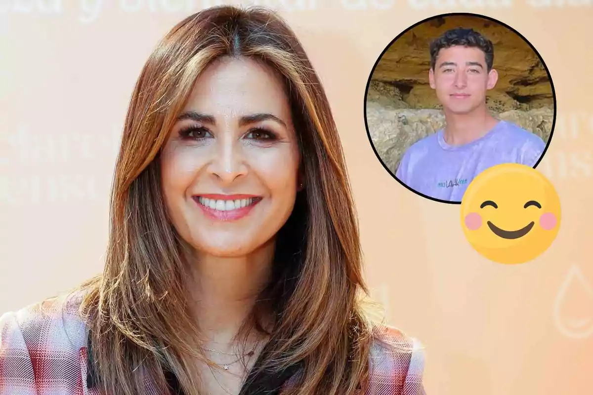 Nuria Roca con cabello castaño y Juan del Val Roca en un círculo pequeño al fondo junto a un emoji sonriente.