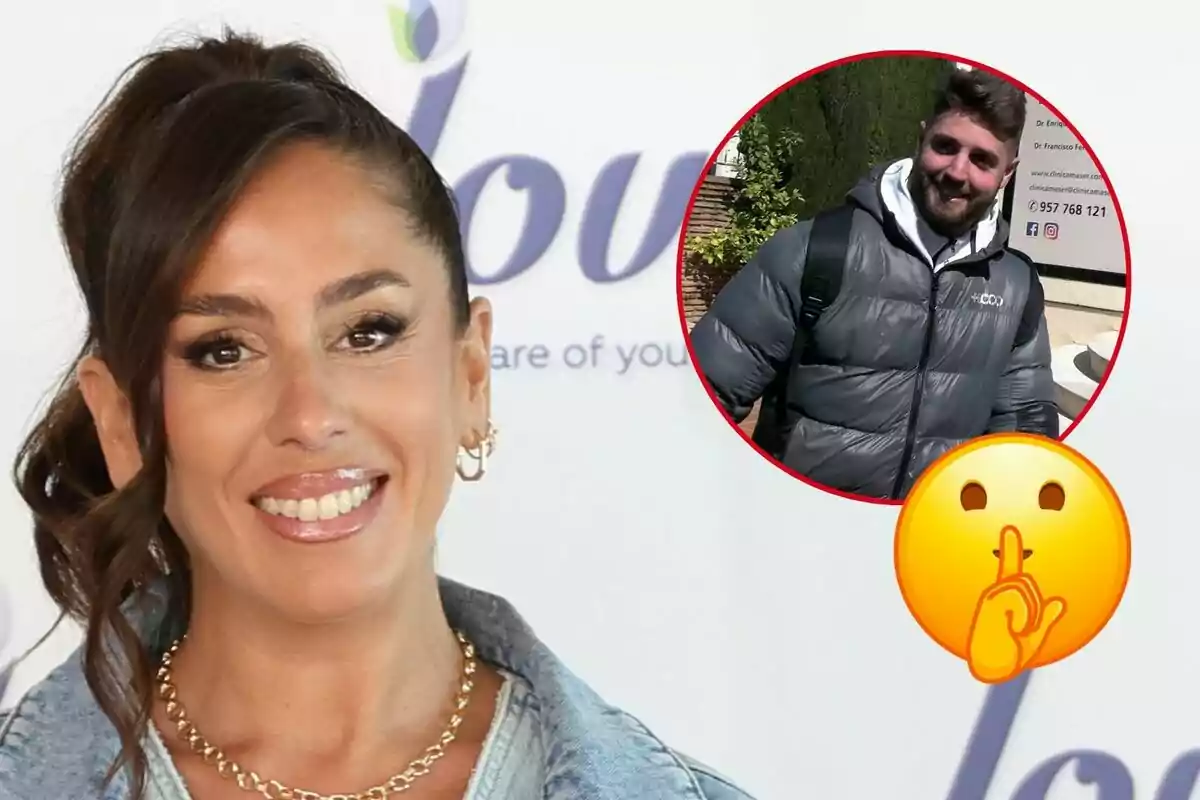 Anabel Pantoja sonriente con chaqueta de mezclilla y David Rodríguez en círculo con chaqueta acolchada, acompañado de un emoji de silencio.