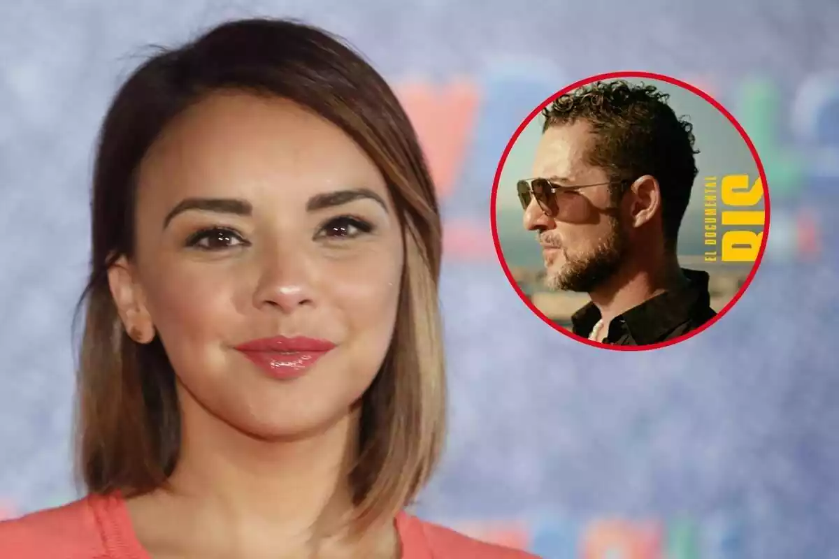 Montaje con un primer plano de Chenoa sonriendo y la portada del documental de David Bisbal