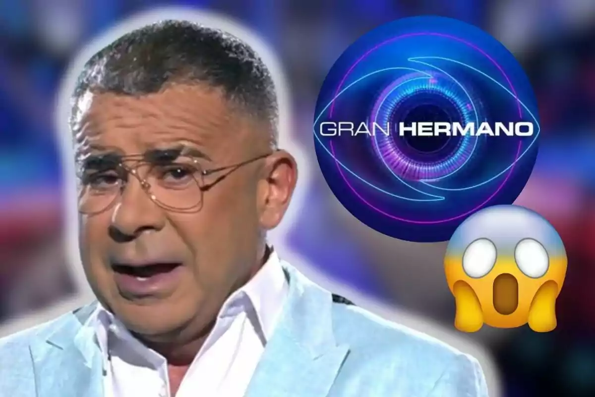 Jorge Javier Vázquez con expresión sorprendida junto al logo de Gran Hermano y un emoji de sorpresa.