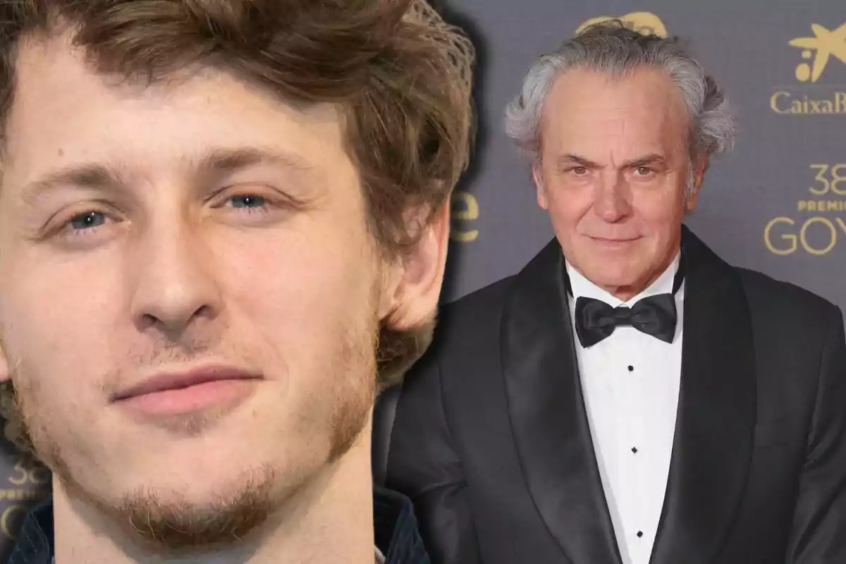 Nicolás y José Coronado posan en un evento formal, uno de ellos lleva un esmoquin negro con pajarita.