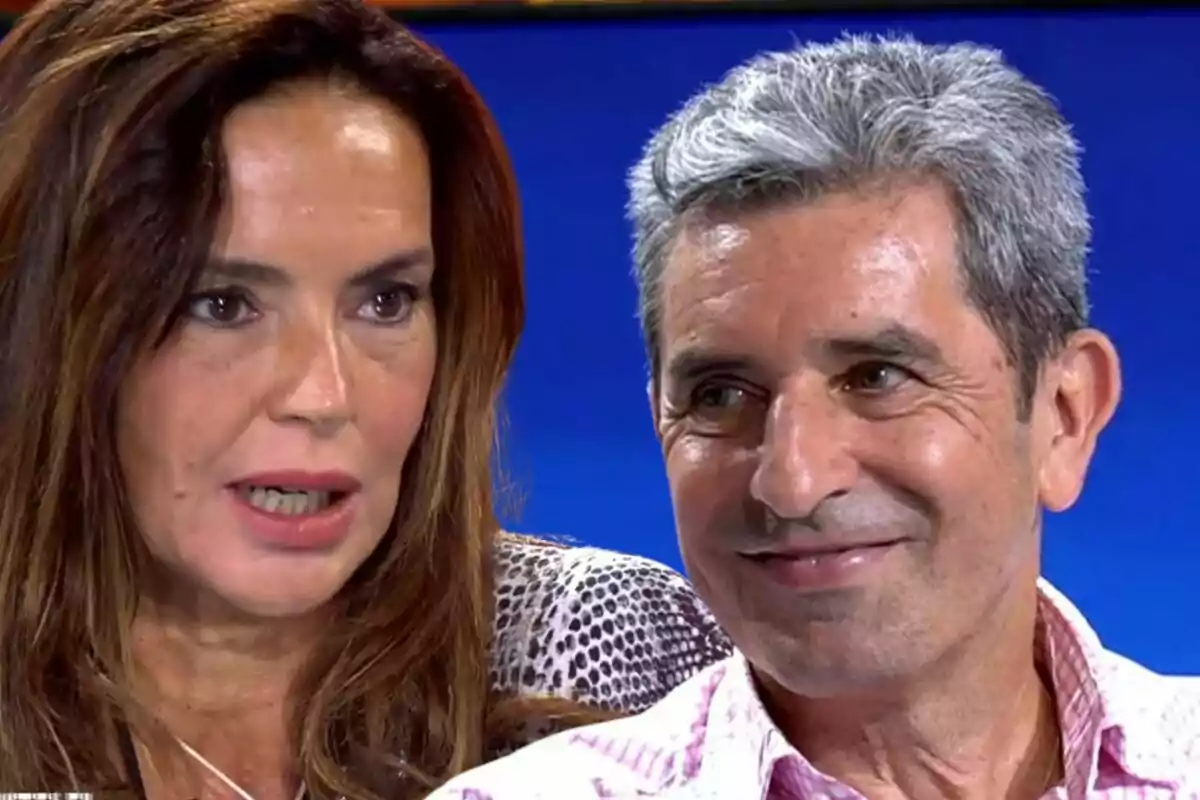 Olga Moreno y Julián García en 'Supervivientes', Olga con cabello largo y castaño y Julián con cabello canoso, ambos mirando hacia la cámara.