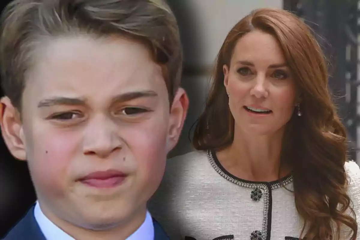 El príncipe George y Kate Middleton posan juntos en una imagen.