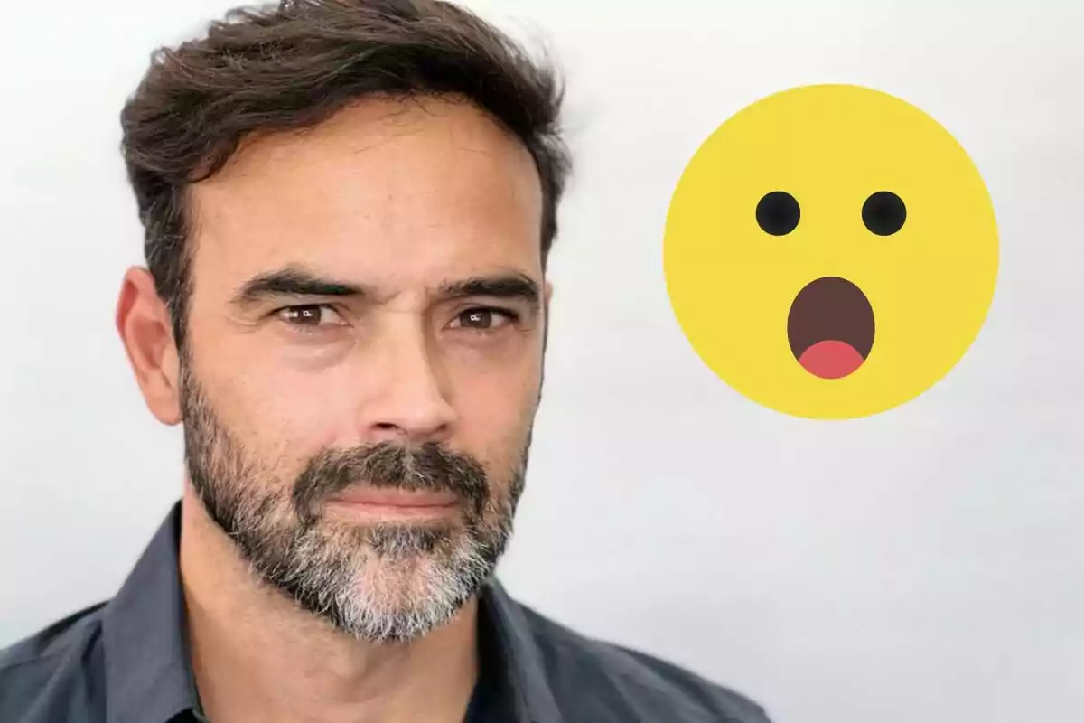 Ricardo Rodríguez con barba y cabello oscuro junto a un emoji de sorpresa.