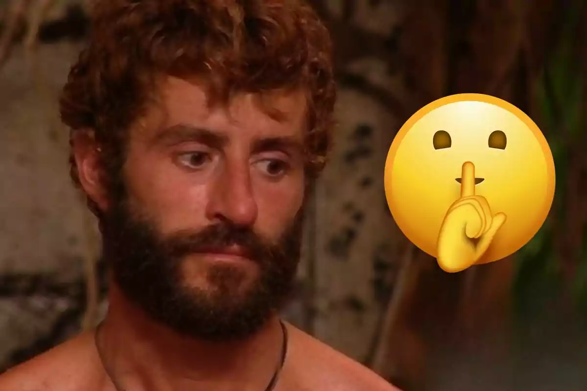 Pelayo Díaz con expresión seria junto a un emoji de silencio.