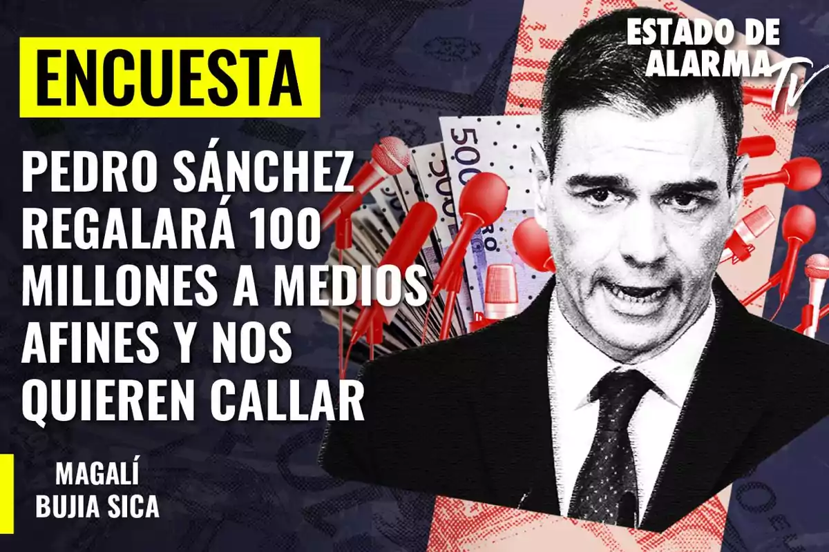 Encuesta: Pedro Sánchez regalará 100 millones a medios afines y nos quieren callar. Magalí Bujia Sica. Estado de Alarma TV.