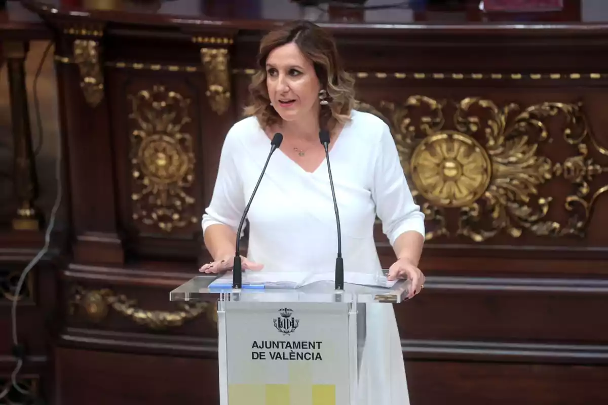 La alcaldesa de Valencia en el pleno del Ayuntamiento