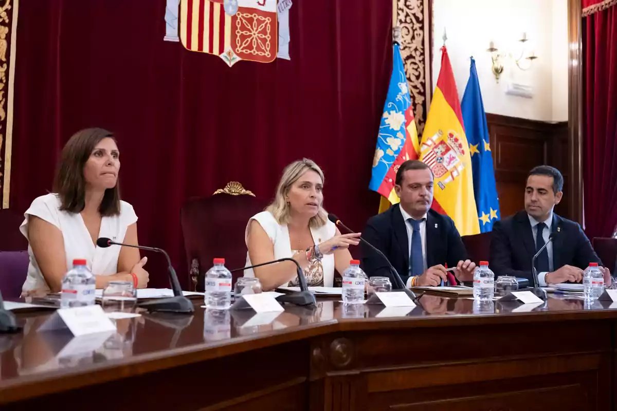 Marta Barrachina, presidenta de la Diputacion de Castellon, durante el pleno ordinario