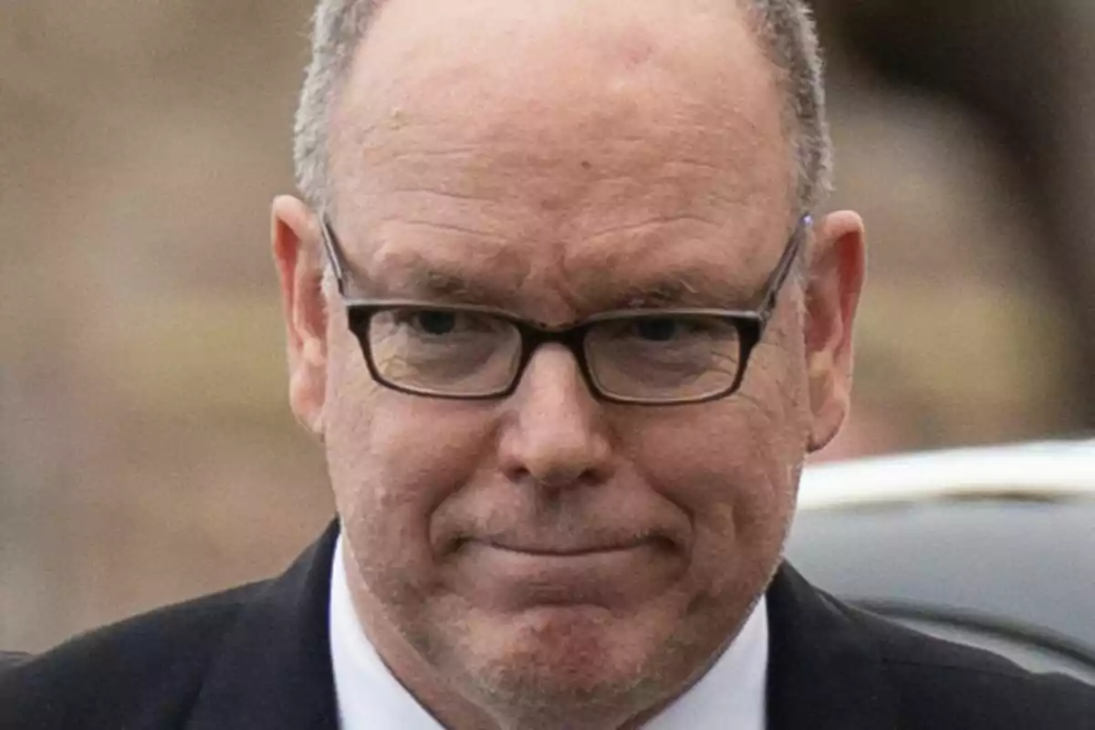 Close-up of Prince Albert II with a serious face. Close-up of Prince Albert II with a serious face.