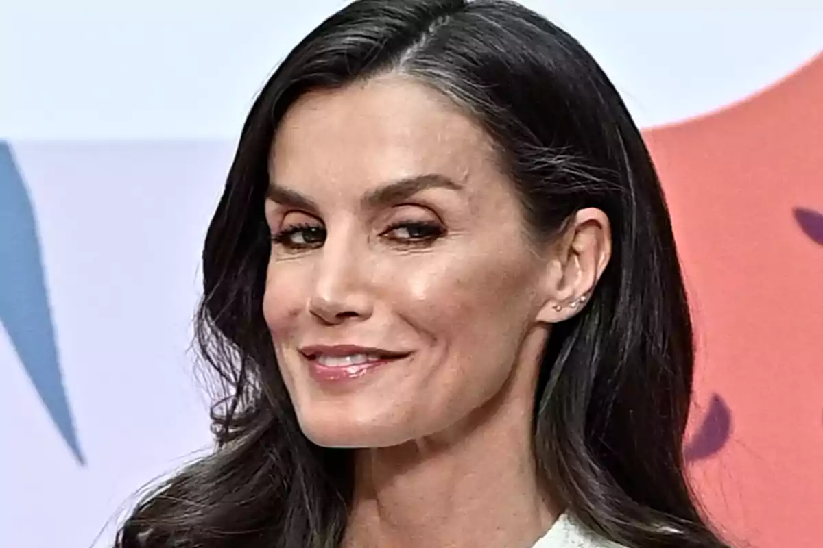 Close-up of Queen Letizia smiling