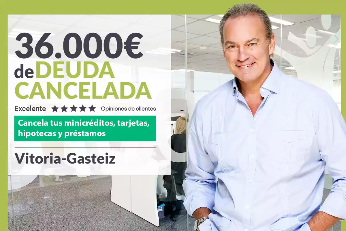 36.000€ de deuda cancelada, excelente opiniones de clientes, cancela tus minicréditos, tarjetas, hipotecas y préstamos, Vitoria-Gasteiz.