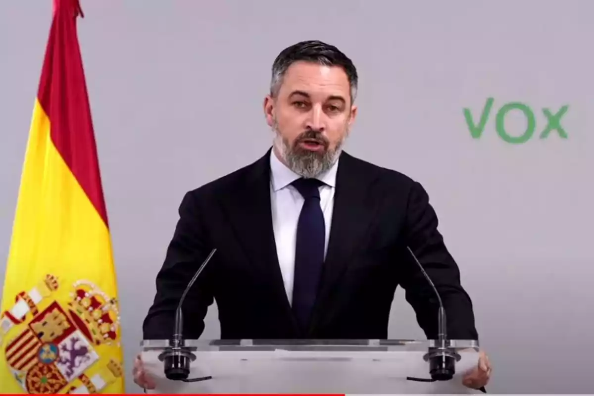 Santiago Abascal comparece en la sede nacional de Vox