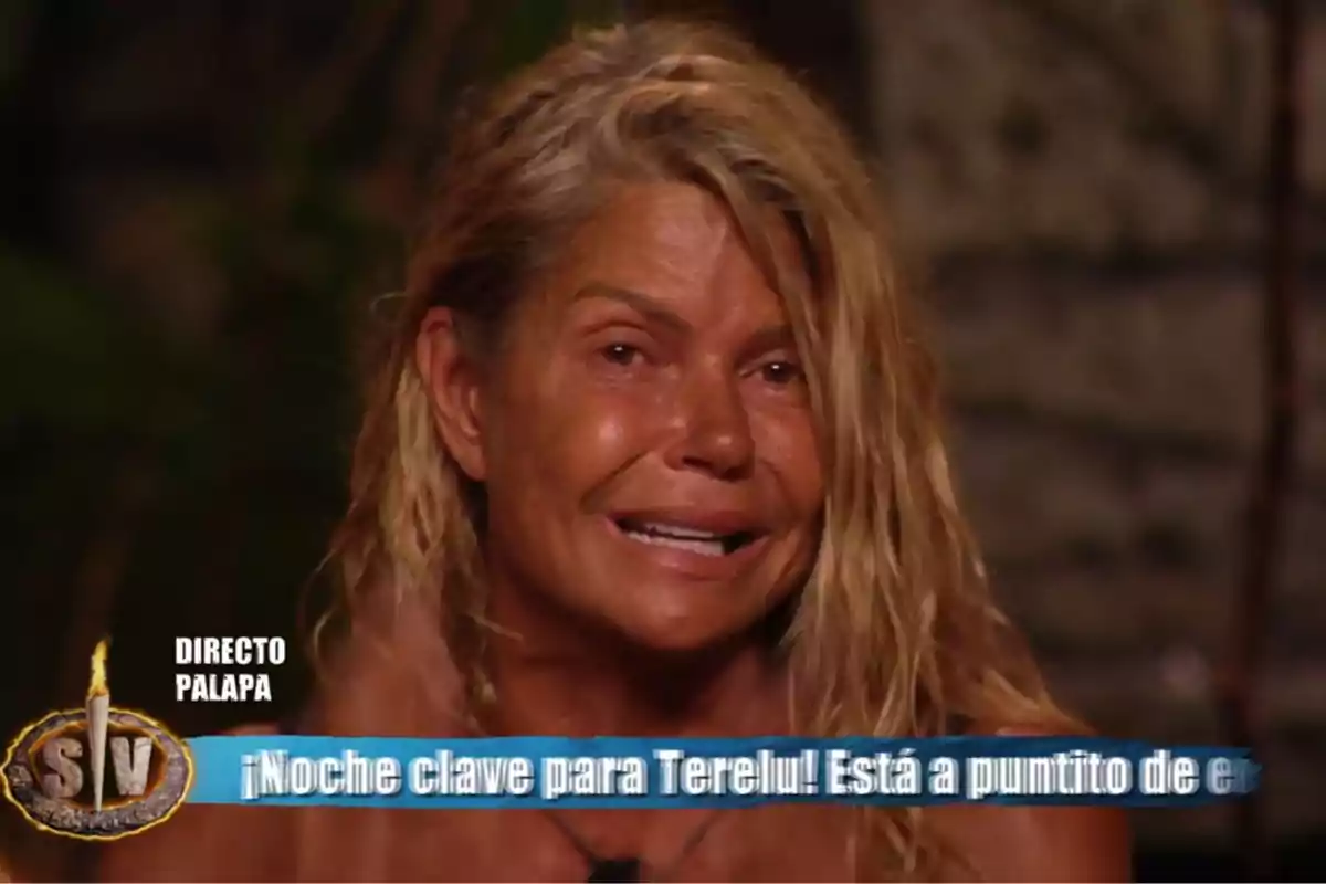 Makoke con expresión de llanto en un programa de televisión con el texto en pantalla que dice Noche clave para Terelu Está a puntito de e. Captura de 'Supervivientes' Makoke con expresión de llanto en un programa de televisión con el texto en pantalla que dice Noche clave para Terelu Está a puntito de e. Captura de 'Supervivientes'