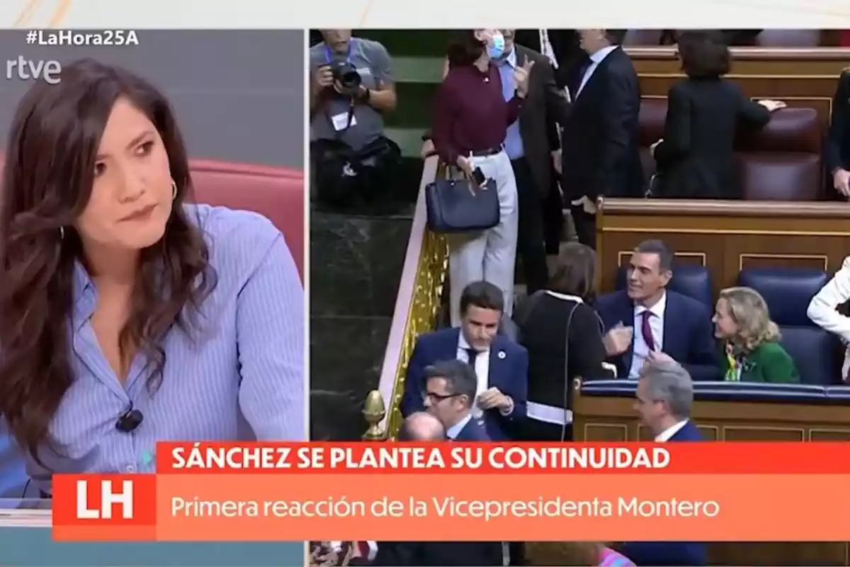 Tertuliana de TVE en defensa de Sánchez