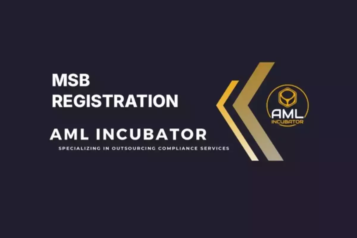 Banner de registro de MSB y AML Incubator con un diseño en negro y dorado.