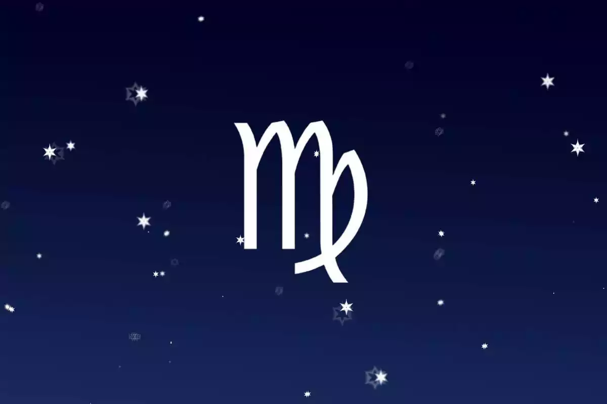 Signo del zodíaco Virgo con un cielo con estrellas de fondo