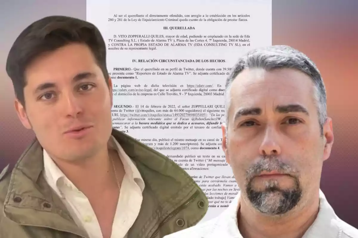 Montaje del periodista Vito Quiles y Rubén Sánchez