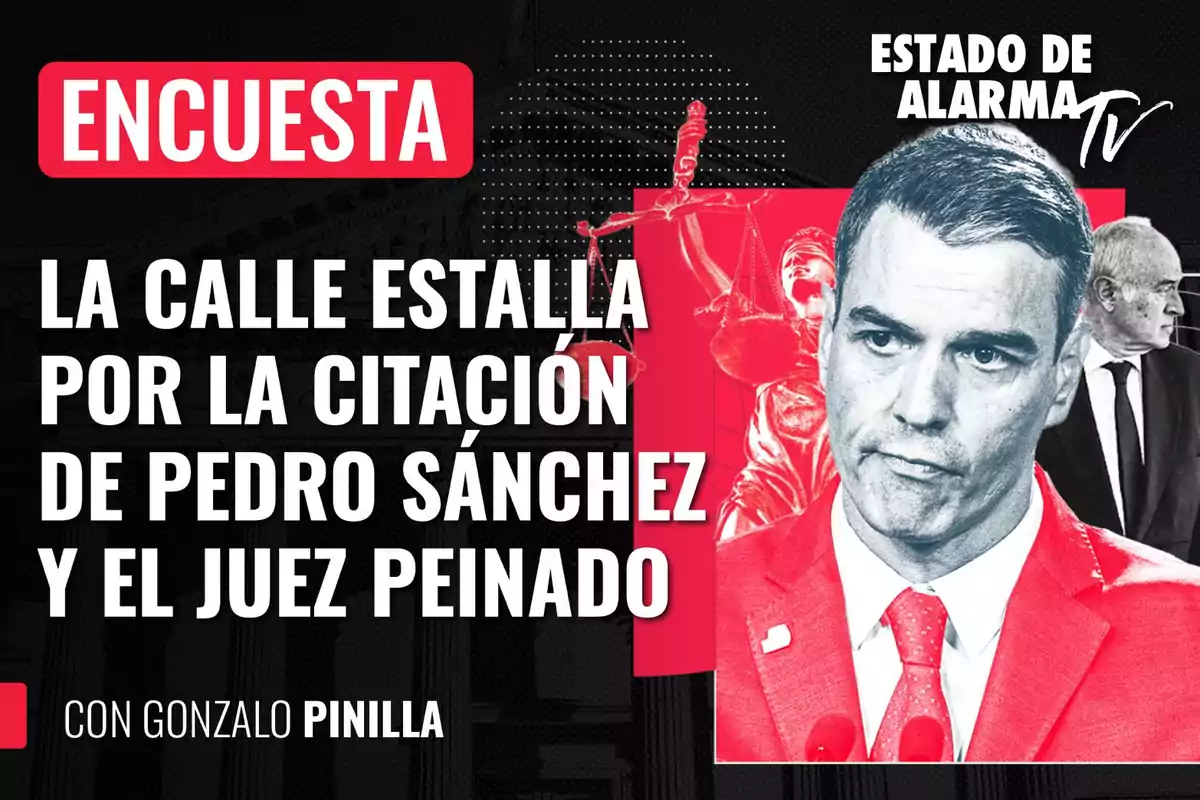 Encuesta sobre la citación de Pedro Sánchez y el juez Peinado, con Gonzalo Pinilla en Estado de Alarma TV.