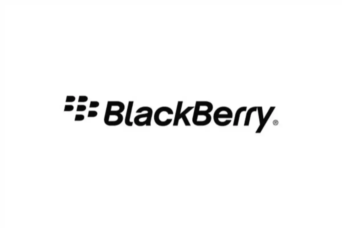 Logotipo de BlackBerry en fondo blanco.